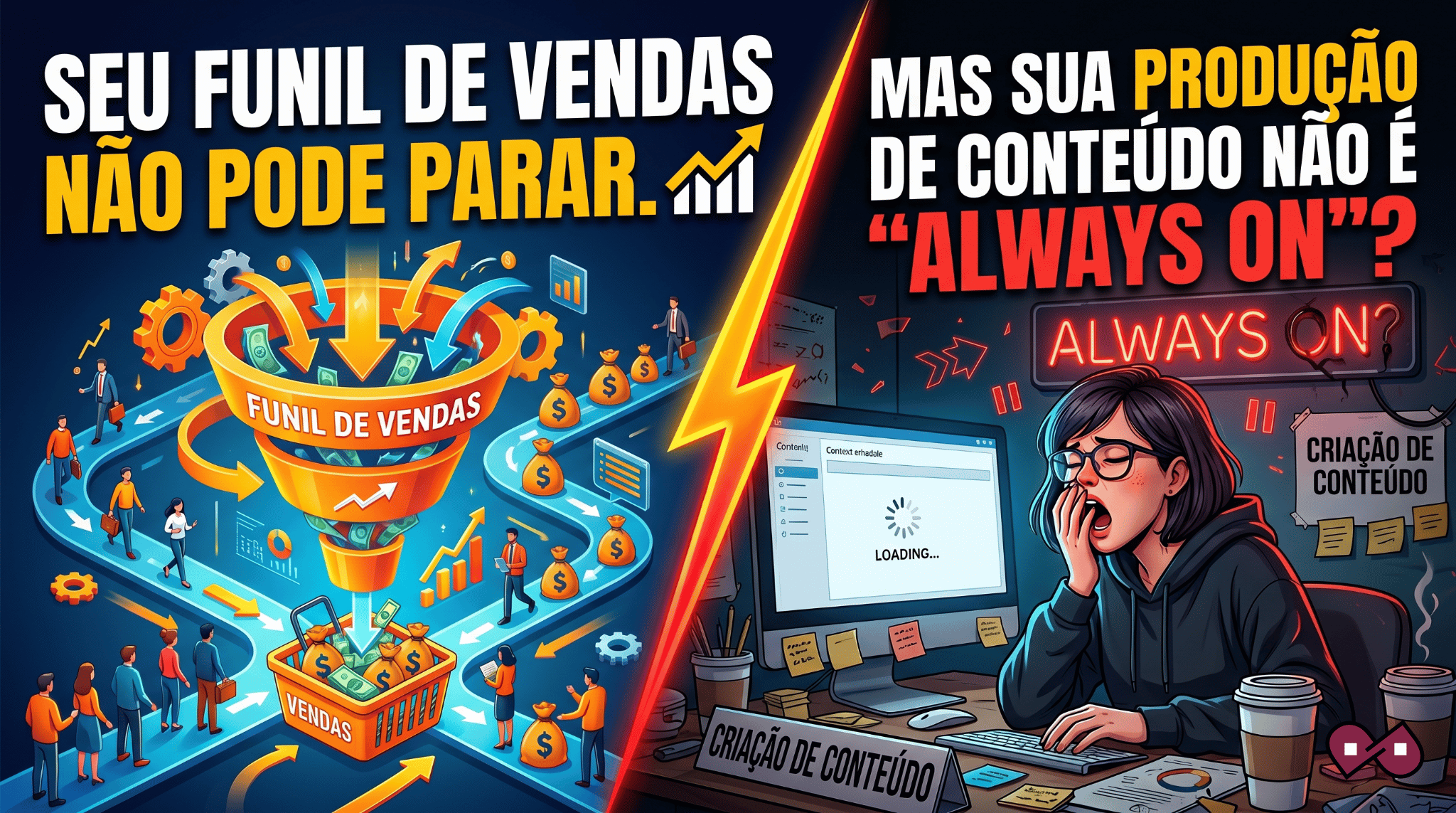 Seu funil de vendas não pode parar. Mas sua produção de conteúdo não é 'Always On'?